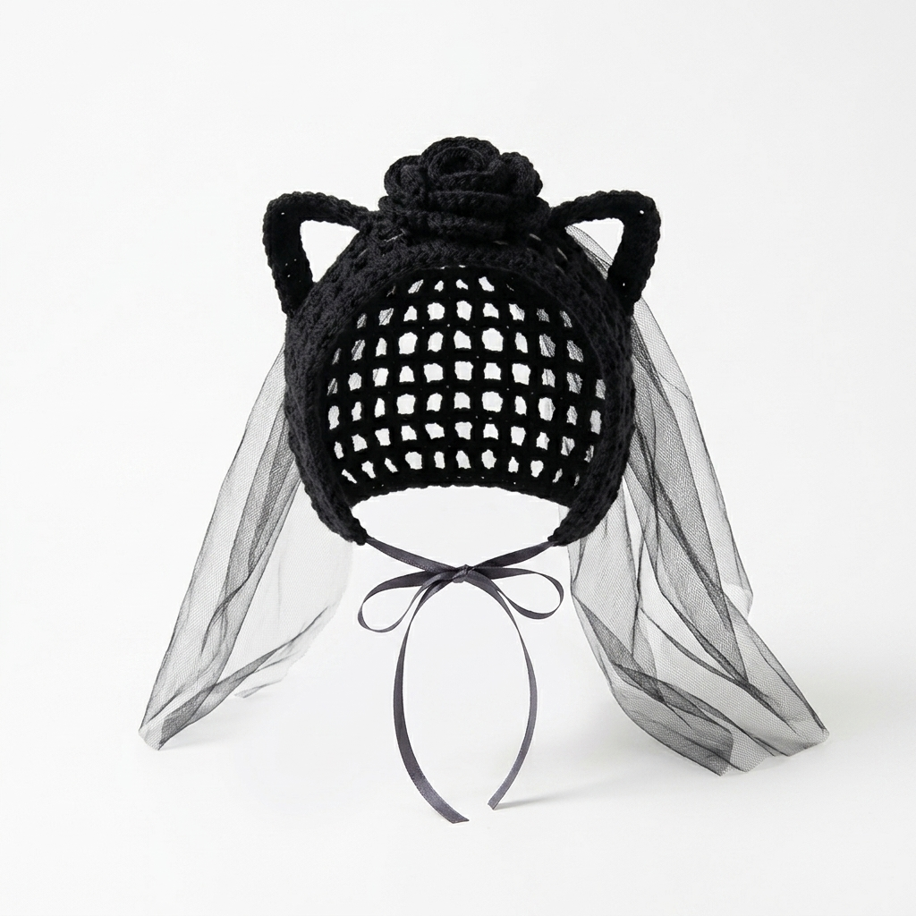 Crochet Goth Cat Hats