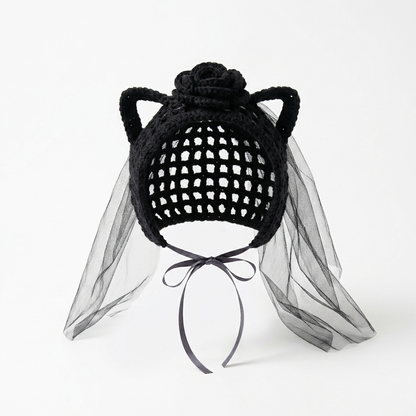 Crochet Goth Cat Hats