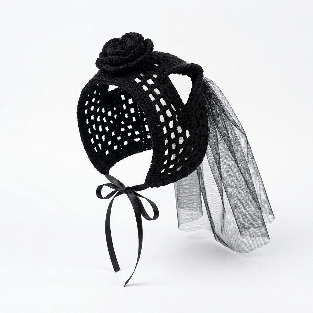 Crochet Goth Cat Hats
